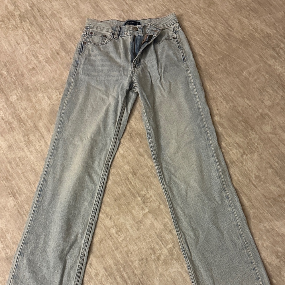 Aeropostale Light Blue High Rise Baggy Jeans
